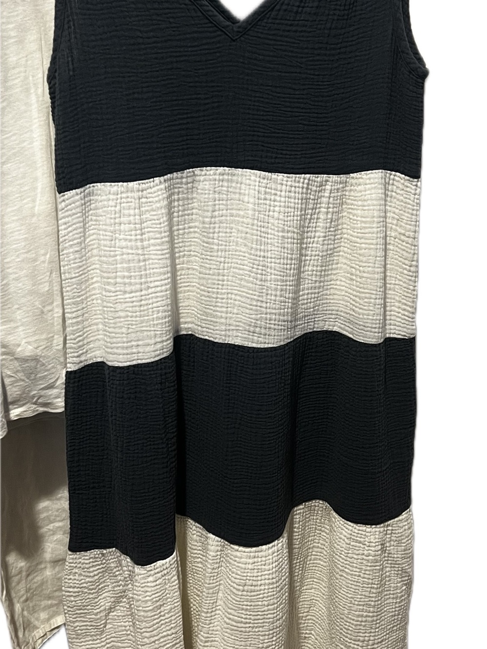 Marine Layer Black and Cream Striped Maxi Dress